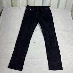 Levi's 502 Mens Straight Leg Jeans Black Denim Five Pocket Outdoor Size 29x30